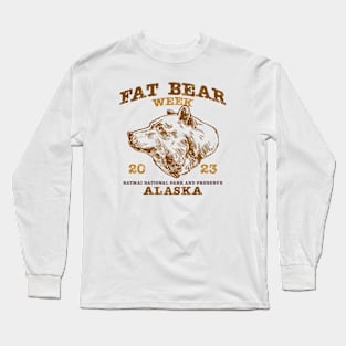 fat bear week - retro emblem Long Sleeve T-Shirt